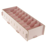 Max 9 Dividers Name Card Wooden business card case office desktop Light pink