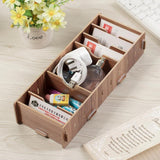 Max 9 Dividers Name Card Wooden business card case office desktop Cherry wood