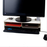 Max Computer Monitor Riser Speaker PC Laptop Screen Stand Desk Organizer  White