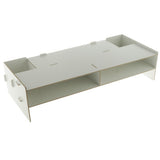 Max Computer Monitor Riser Speaker PC Laptop Screen Stand Desk Organizer  White