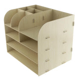 Max Desktop Organizer Office Storage Rack Wood Display Shelf Display yellow