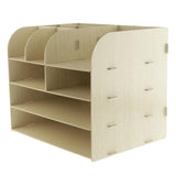 Max Desktop Organizer Office Storage Rack Wood Display Shelf Display yellow