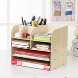Max Desktop Organizer Office Storage Rack Wood Display Shelf Display yellow