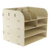 Max Desktop Organizer Office Storage Rack Wood Display Shelf Display yellow