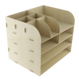 Max Desktop Organizer Office Storage Rack Wood Display Shelf Display yellow