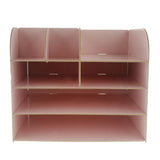 Max Desktop Organizer Office Storage Rack Wood Display Shelf Display Pink