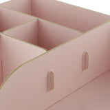 Max Desktop Organizer Office Storage Rack Wood Display Shelf Display Pink