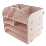 Max Desktop Organizer Office Storage Rack Wood Display Shelf Display Pink