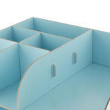 Max Desktop Organizer Office Storage Rack Wood Display Shelf Display blue