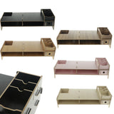 Max Wood Monitor Stand Drawers Computer Laptop Printer Riser Desk  Dark brown