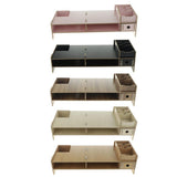 Max Wood Monitor Stand Drawers Computer Laptop Printer Riser Desk  Dark brown