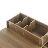 Max Wood Monitor Stand Drawers Computer Laptop Printer Riser Desk  Dark brown