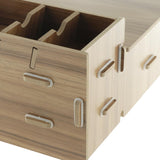 Max Wood Monitor Stand Drawers Computer Laptop Printer Riser Desk  Dark brown