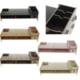 Max Wood Monitor Stand Drawers Computer Laptop Printer Riser Desk  Dark brown