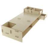 Max Wood Monitor Stand Drawers Computer Laptop Printer Riser Desk  Rice white