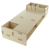 Max Wood Monitor Stand Drawers Computer Laptop Printer Riser Desk  Rice white