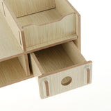 Max Wood Monitor Stand Drawers Computer Laptop Printer Riser Desk  Rice white