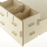 Max Wood Monitor Stand Drawers Computer Laptop Printer Riser Desk  Rice white