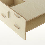 Max Wood Monitor Stand Drawers Computer Laptop Printer Riser Desk  Rice white