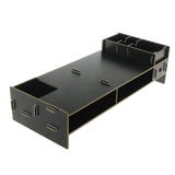 Max Wood Monitor Stand Drawers Computer Laptop Printer Riser Desk  black