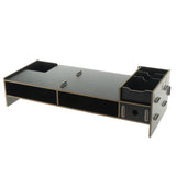 Max Wood Monitor Stand Drawers Computer Laptop Printer Riser Desk  black