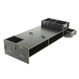 Max Wood Monitor Stand Drawers Computer Laptop Printer Riser Desk  black