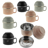 Max Stainless Steel Thermal Lunch Box Stackable Insulated Bento Box 900ML Black