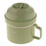 Max Stainless Steel Thermal Lunch Box Noodle Bowl with Spoon & Chopsticks Green