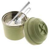 Max Stainless Steel Thermal Lunch Box Noodle Bowl with Spoon & Chopsticks Green