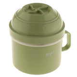 Max Stainless Steel Thermal Lunch Box Noodle Bowl with Spoon & Chopsticks Green
