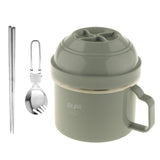 Max Stainless Steel Thermal Lunch Box Noodle Bowl with Spoon & Chopsticks Blue