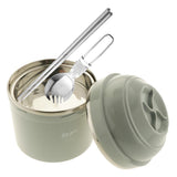 Max Stainless Steel Thermal Lunch Box Noodle Bowl with Spoon & Chopsticks Blue