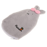 Max Cute PVC Hot Water Bottle Bag with Soft Plush Cover and Screw Top  Gray