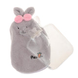 Max Cute PVC Hot Water Bottle Bag with Soft Plush Cover and Screw Top  Gray