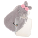 Max Cute PVC Hot Water Bottle Bag with Soft Plush Cover and Screw Top  Gray