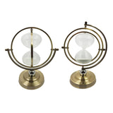 Max 15 minute Rotating Hourglass Sandglass Globe Sand Timer Home Decor 2 Ring