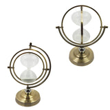 Max 15 minute Rotating Hourglass Sandglass Globe Sand Timer Home Decor 2 Ring