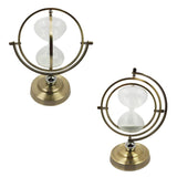 Max 15 minute Rotating Hourglass Sandglass Globe Sand Timer Home Decor 2 Ring