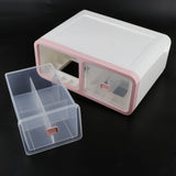 Max 12 Grids Plastic Dustproof Storage Box for Underwear Socks Bra Pink