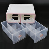 Max 12 Grids Plastic Dustproof Storage Box for Underwear Socks Bra Pink