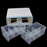 Max 12 Grids Plastic Dustproof Storage Box for Underwear Socks Bra Blue
