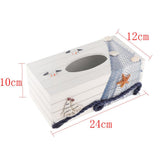 Maxbell Mediterranean Vintage Creative Tissue Box Wooden Sea Shell Tissue Holder C - Aladdin Shoppers