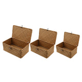 Max Seagrass Storage Baskets with Lid for Home and Bathroom Organization S