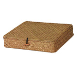 Max Storage Boxes Container Jewelry Cosmetic Lid Woven Seagrass Case yellow