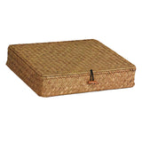 Max Storage Boxes Container Jewelry Cosmetic Lid Woven Seagrass Case yellow