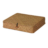 Max Storage Boxes Container Jewelry Cosmetic Lid Woven Seagrass Case yellow