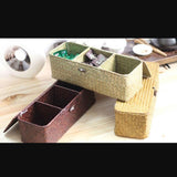 Max Seagrass Storage Basket with Lid for Home Bathroom Organization Nature Color