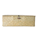 Max Seagrass Storage Basket with Lid for Home Bathroom Organization Nature Color