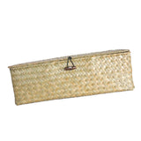 Max Seagrass Storage Basket with Lid for Home Bathroom Organization Nature Color