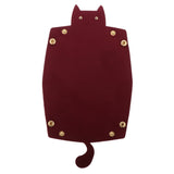 Max Cartoon Cat Key Storage Tray Change Organizer PU Leather Catchall Wine Red